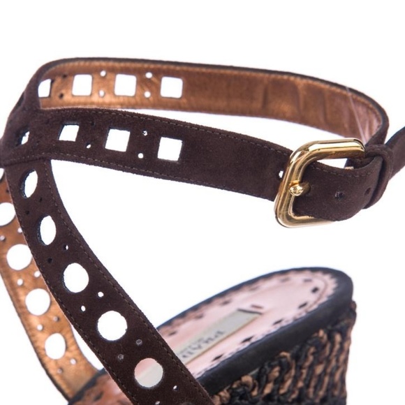 LIKE NEW. Prada Copper Wedges - Picture 2 of 8